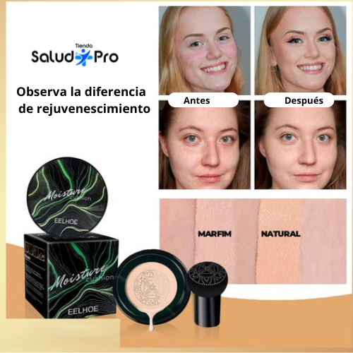 Crema Base Maquillaje Moisture Cushion Hidratante con Efecto Corrector Rejuvenecedor y Antiarrugas