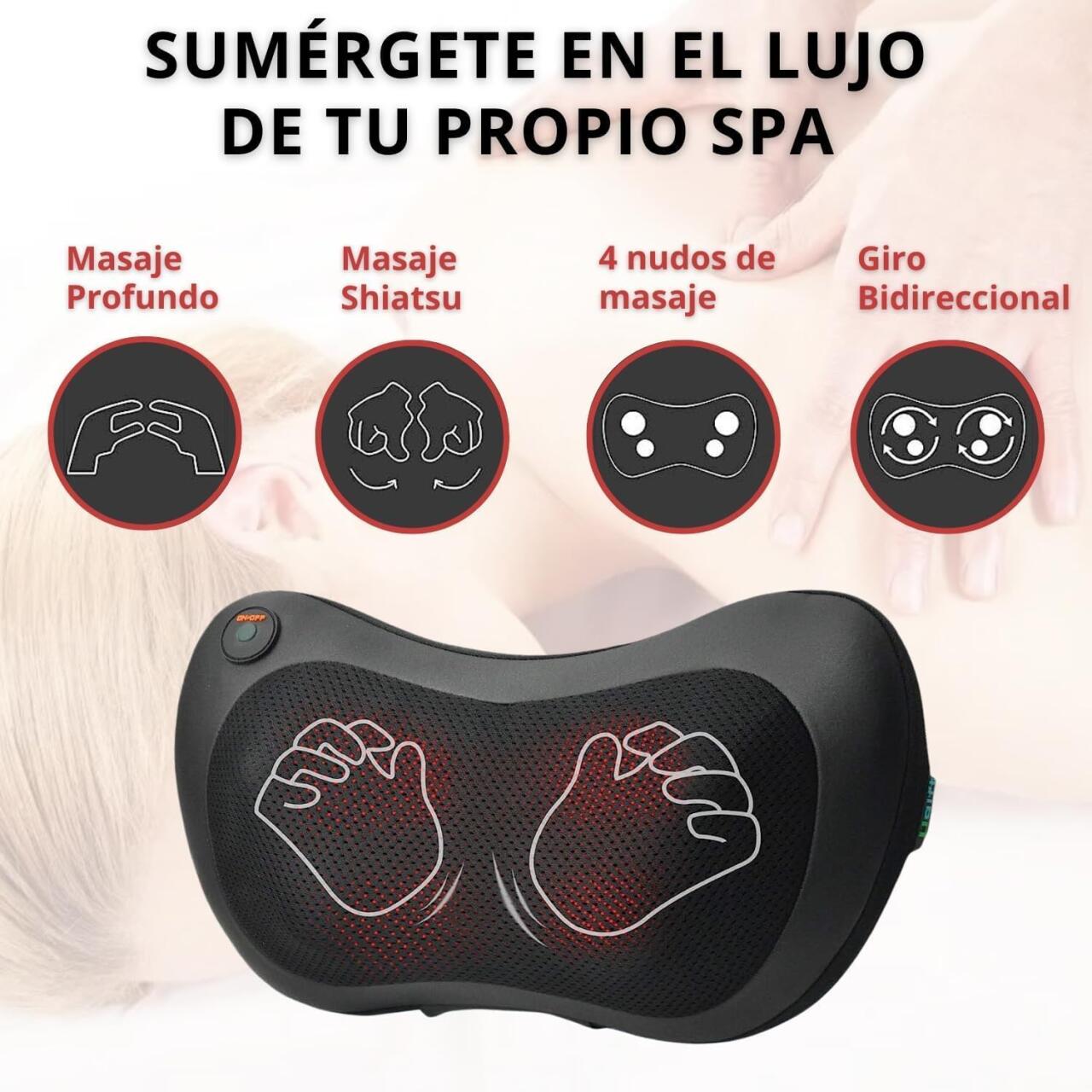 Masajeador Corporal Eléctrico Com Cabezas Com Termoterapia Terapia Magnética Portátil Shiatsu Nuevo
