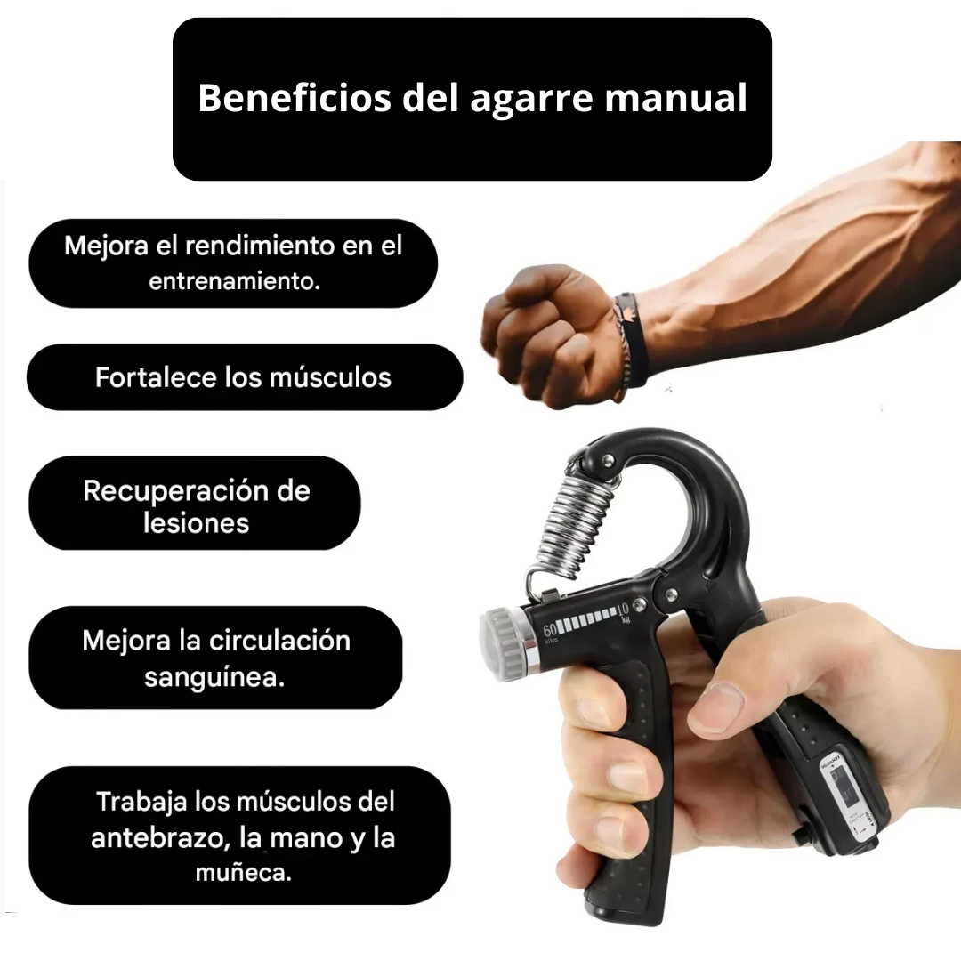 Flexor Force Hand Grip - Ejercitador de Manos y Antebrazos Ajustable