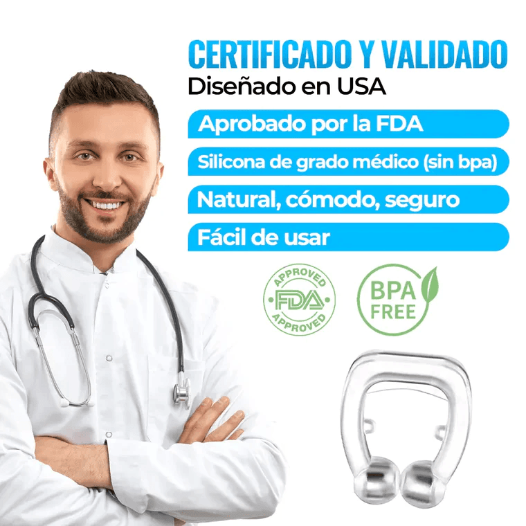 Dispositivo Antirronquido Micromagnético de Silicona Transparente
