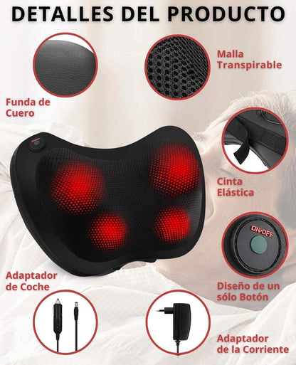 Almohada Masajeadora Eléctrica: ¡Adiós al Dolor de Cuello y Espalda!